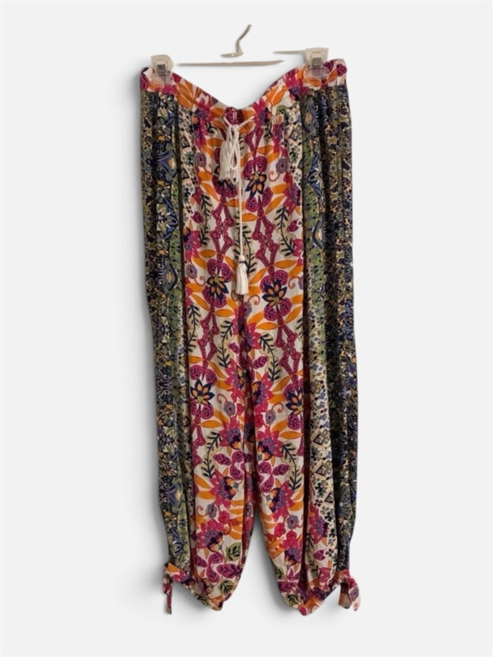 Anthropologie Boho Harem Floral Elastic Waist & Ankle Loose Lightweight Pants M